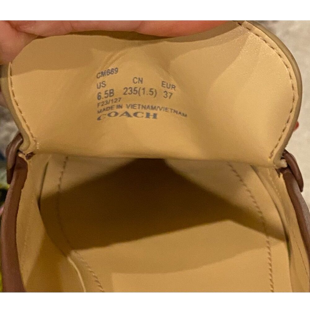 COACH Ruthie Loafers In Signature Canvas Khaki/Walnut Sz 6.5B NIB - Picture 9 of 11